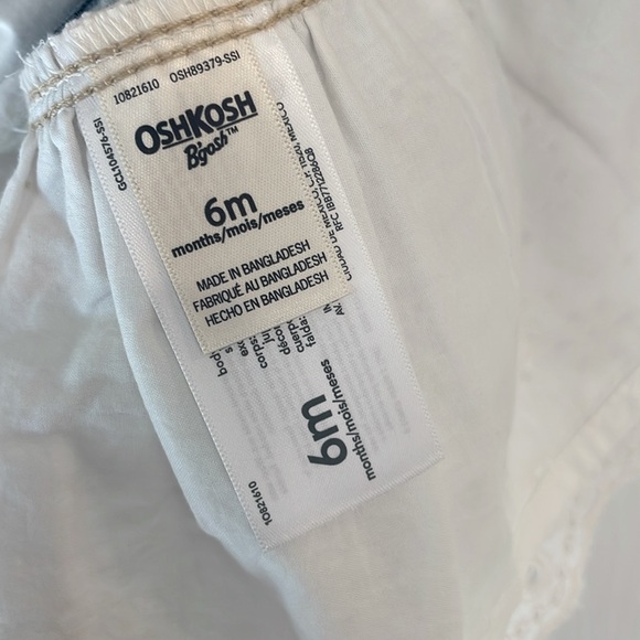 OshKosh B'gosh Blue Denim Jumper with White Eyelet Skirt - Picture 4 of 4